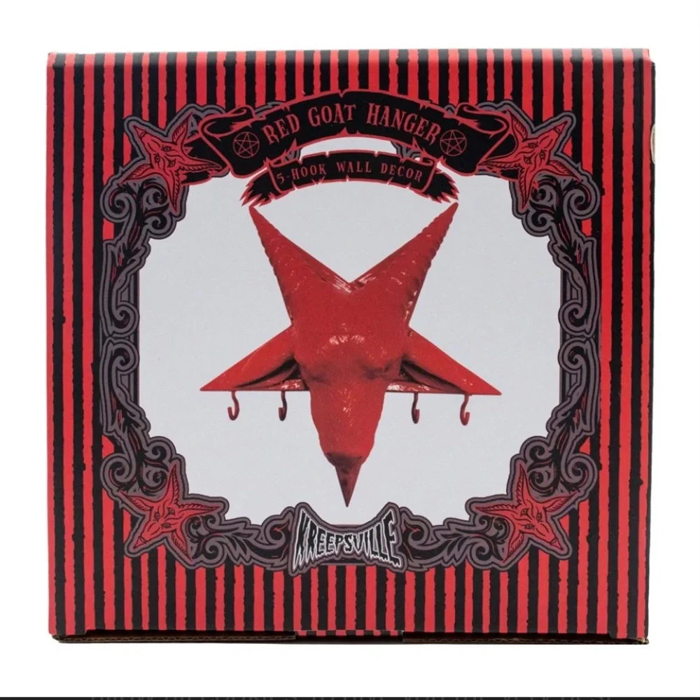 Red Goat Head Baphomet Wall Key holding hanger NWT